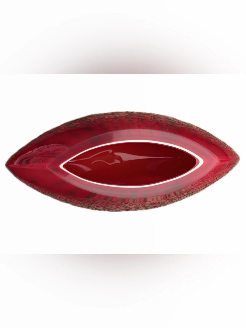 Lava 7” moon vase Red Hand-Blown Art Glass Vase -Poland